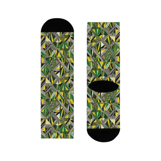 Chausettes vert motifs afro