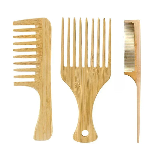 Peigne en bois de bambou naturel
