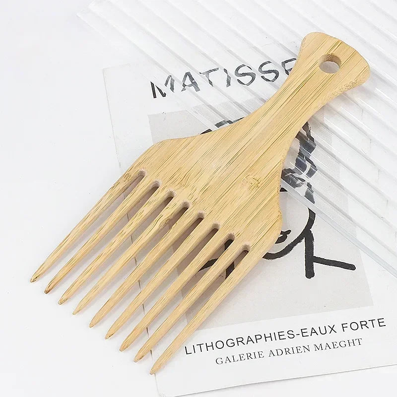 Peigne en bois de bambou naturel