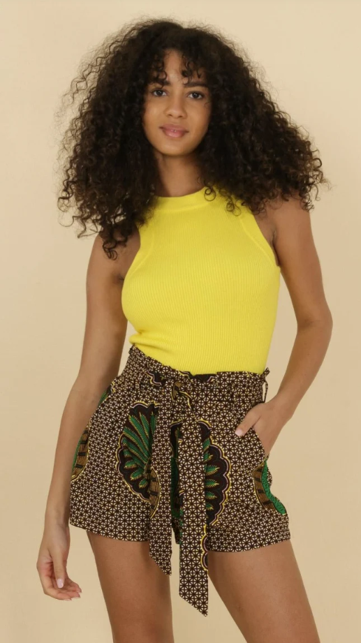 Cotton wax printed short