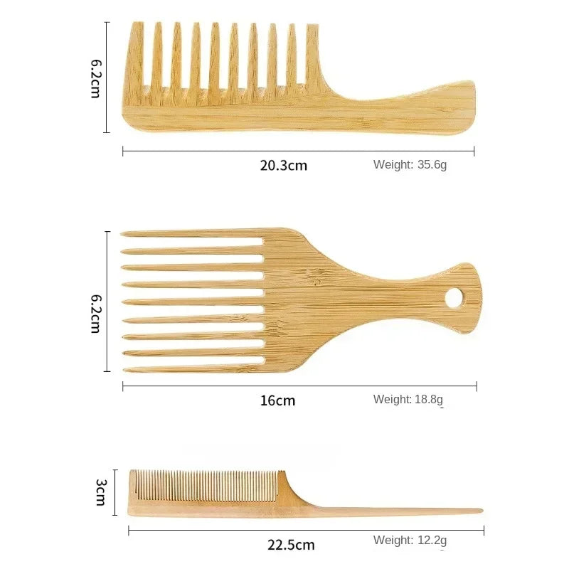 Peigne en bois de bambou naturel