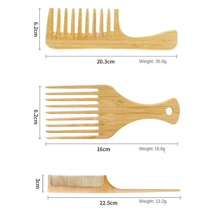 Peigne en bois de bambou naturel
