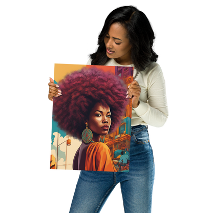 Poster cheveux afro multicolor